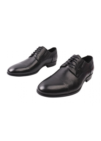 Черные туфли мужские из натуральной кожи, на низком ходу, на шнуровке, цвет черный, Basconi
