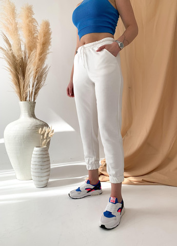 Белые спортивные демисезонные классические, джоггеры, прямые, зауженные брюки Jolie