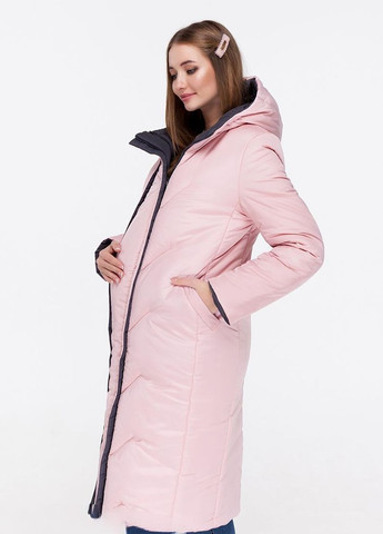 Графитовая стильная зимняя двусторонняя куртка для беременных Юла мама