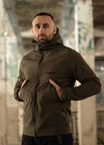 Оливковая демисезонная куртка мужская protection soft shell олива Custom Wear