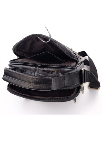 Кожаная сумка-мессенджер мужская с ручкой для ношения в руке AN-119 19x24x9-12 Черная JZ (259578291)