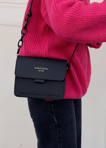 Жіноча класична сумка крос-боді на ремінці чорна No Brand (274074224)