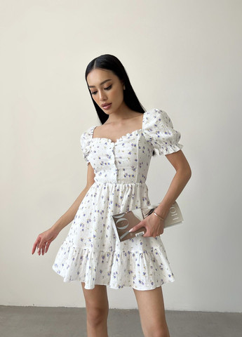 Молочное кэжуал платье Larionoff с цветочным принтом