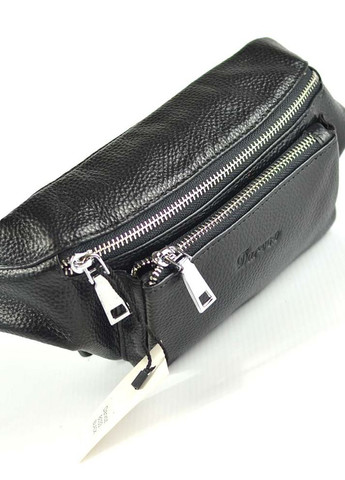 Кожаная поясная черная сумка бананка из натуральной кожи молодежная нагрудная сумочка клатч No Brand (267229419)