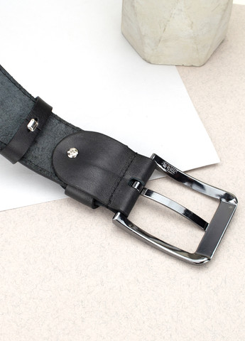 Ремень мужской кожаный со строчкой HC0072 черный батальный (150 см) HandyCover (264199070)