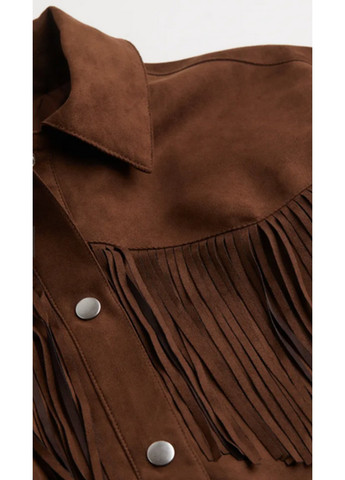 Коричнева демісезонна жіноча куртка в стилі бохо н&м (56243) xxs коричнева H&M