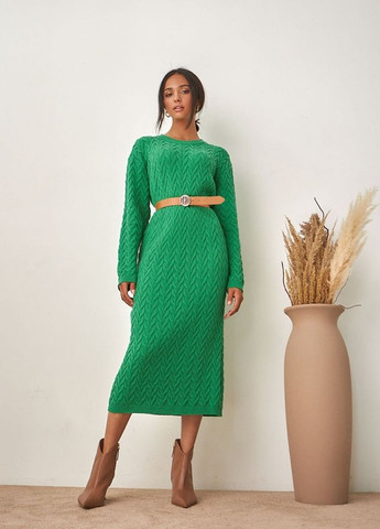 Зелена сукня з косами 2424 зелений Bellise