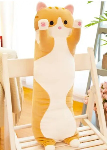 Дитяча м'яка іграшка подушка обіймашка антистрес кіт Батон 110 см плюш (474534-Prob) Коричневий Unbranded (258685350)