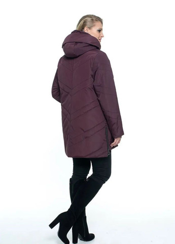 Бордовая демисезонная осенняя женская куртка большого размера SK