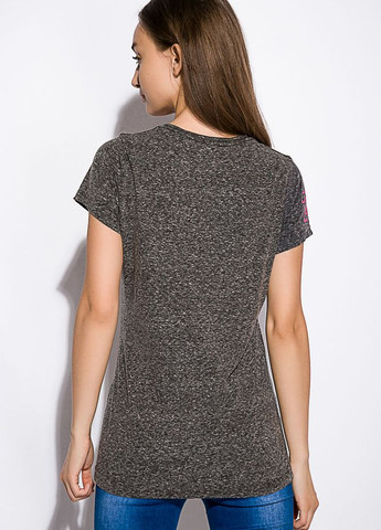 Бесцветная летняя футболка женская однотонная (грифельный меланж) Time of Style