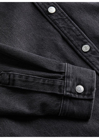Чоловіча джинсова сорочка Н&М (56501) S Чорна H&M (271494536)