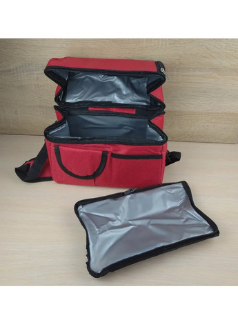 Термосумка термоизоляционная сумка компактная вместительная на молнии два термоотдела 25х24х16 см (475108-Prob) Красная Unbranded (262083038)