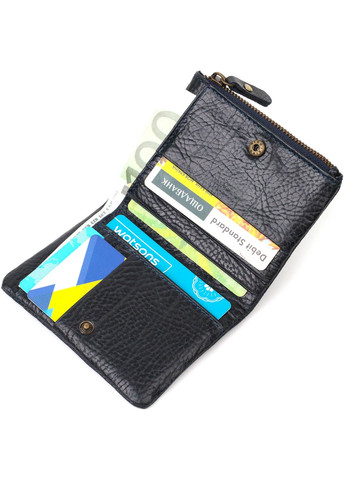 Маленький та місткий гаманець з натуральної шкіри 22021 Синій Tony Bellucci (262158024)