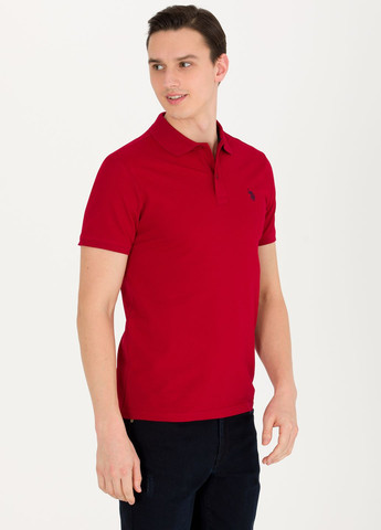Бордовая футболка-футболка поло мужское для мужчин U.S. Polo Assn.