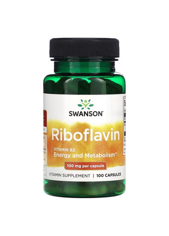 Рибофлавін Вітамін В-2 Riboflavin Vitamin B-2 100мг - 100 капсул Swanson (271823056)