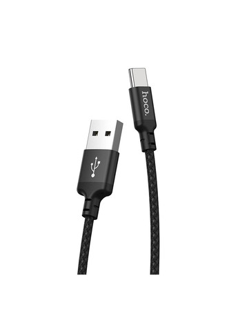 USB кабель X14 Type-C 2.4A 2 м колір чорний ЦБ-00209849 Hoco (259467245)