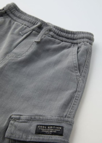Серые повседневный демисезонные брюки карго Zara