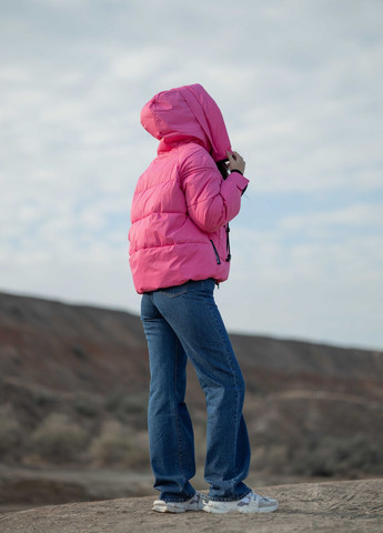Розовая зимняя женская зимняя короткая куртка 940082 Towmy