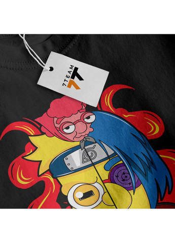 Чорна футболка з принтом - сімпсоні vs наруто No Brand