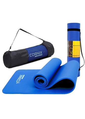 Килимок спортивний Cornix NBR 183 x 61 x 1 cм для йоги та фітнесу XR-0009 Blue No Brand (260375318)
