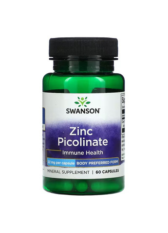 Цинк Пиколинат Zinc Picolinate 22 мг - 60 капсул Swanson (271823048)