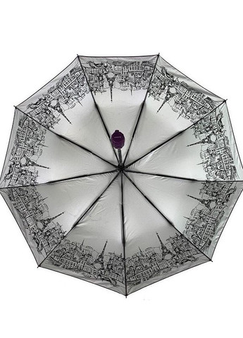 Зонт полуавтомат женский TheBest F713 на 9 спиц с внутренним рисунком Фиолетовый No Brand (277631768)
