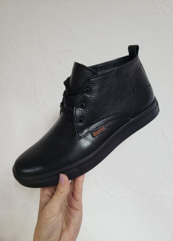 Черные зимние ботинки зимние кожаные Braxton