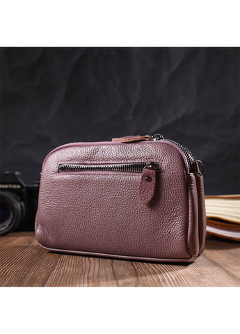 Замечательная сумка-клатч в стильном дизайне из натуральной кожи 22126 Пудровая Vintage (260359775)
