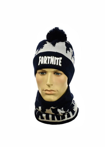 Дитячій зимовий комплект шапка з помпоном + снуд Фортнайт / Fortnite No Brand дитячій комплект шапка + снуд (277167383)