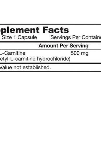 Acetyl L-Carnitine 500 mg 120 Caps Jarrow Formulas (256723925)