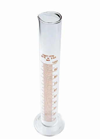 Мерный цилиндр колба для спиртометра виномера со стеклянным основанием Стеклоприбор 100 мл СТЕКЛОПРИБОР (274382522)