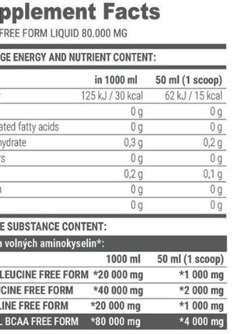 BCAA Free Form Liquid 80000 mg 1000 ml /20 servings/ Apple Extrifit (256724694)