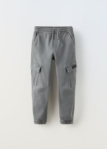 Серые повседневный демисезонные брюки карго Zara