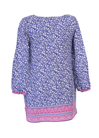 Комбинированное платье для девочки в цветочки 104 синий-разноцветный Primark (257747968)