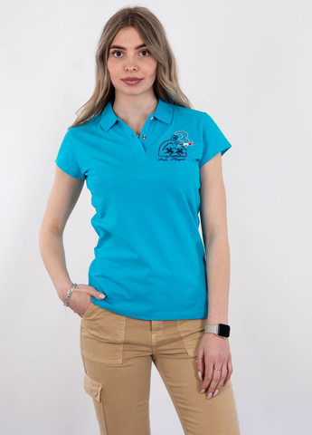 Голубой женская футболка-поло La Martina