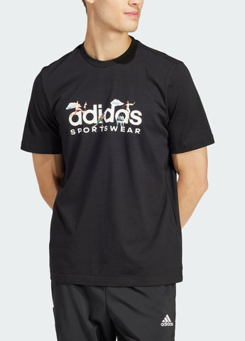 Чорна футболка landscape sportswear graphic adidas
