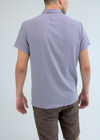 Светло-серая классическая рубашка однотонная Vakko