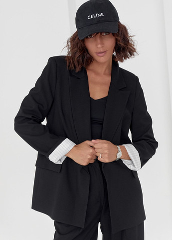 Черный женский стильный пиджак No Brand - демисезонный