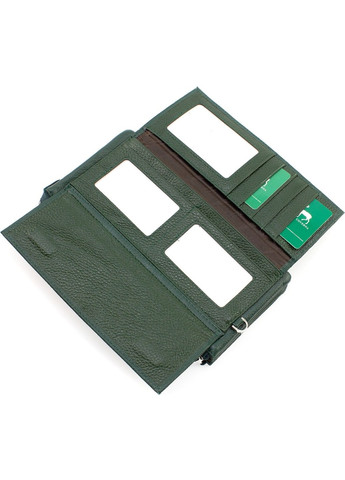 Женский кошелек-клатч с блоком для карточек на молнии 10,5х20,5 6052-7(17081) Зеленый Marco Coverna (259752515)