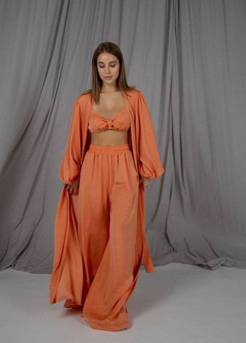 Оранжевая женский пижамный костюм тройка цвет оранжевый р.l/xl 448620 New Trend