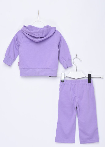 Сиреневый демисезонный спортивный костюм 3-ка детский для девочки с капюшоном сиреневого цвета Let's Shop