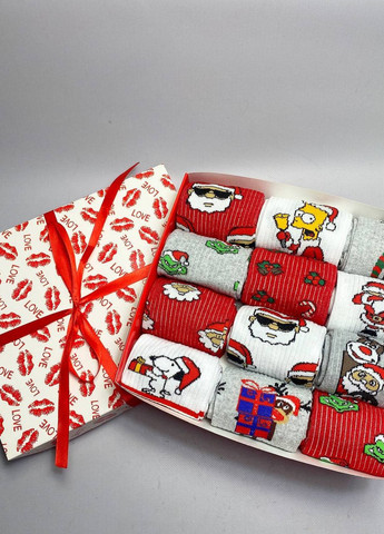 Бокс Новорічних шкарпеток на 12 пар у подарунковій коробці Vakko (267573671)