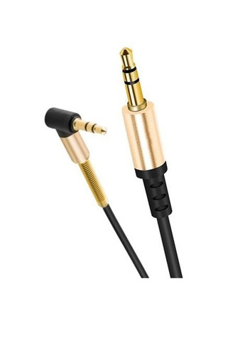 Аудио Кабель AUX - UPA02 Spring с микрофоном (2м, Aux 3.5mm - Aux 3.5mm, Г-образный штекер) - Черный Hoco (257577906)