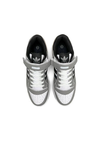 Серые демисезонные кроссовки мужские, вьетнам adidas Forum 84 Low Grey White Black
