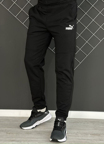 Демісезонні штани чорні з лого Puma білий лого (двонитка) Vakko (260741073)