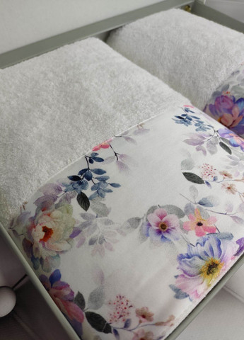 Belizza подарочный набор полотенец для ванной rozy 50х90см + 70х140см орнамент розовый производство - Турция