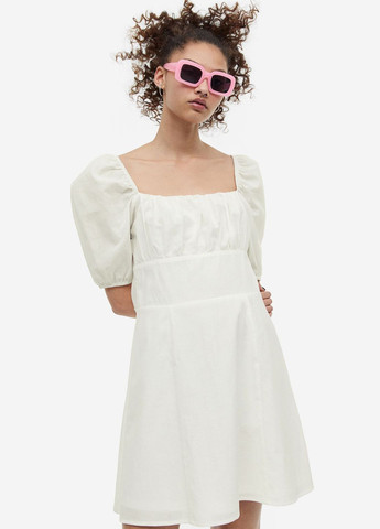Білий повсякденний плаття, сукня H&M однотонна