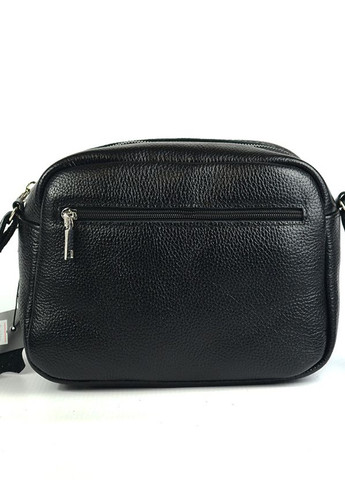 Кожаная женская черная маленькая сумка кросс-боди на плечо, молодежная сумочка из натуральной кожи Serebro (266914620)