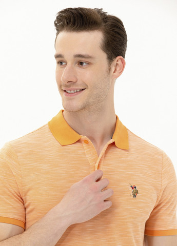 Помаранчева футболка поло чоловіче U.S. Polo Assn.