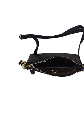 Шкіряна жіноча сумка Keizer k1613 чорна Kaiza 613 (259939769)